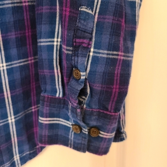 JOE FRESH OVERSIZED FLANNEL SHIRT SZ/1X PLAID BUTTON DOWN WOMENS - Picture 4 of 9